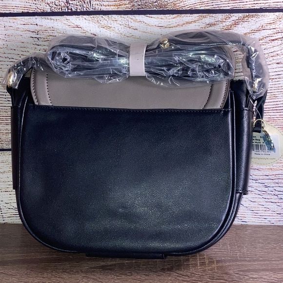 NWT Real Simple Madison Saddle Bag Taupe Multi R1391 - Picture 2 of 10